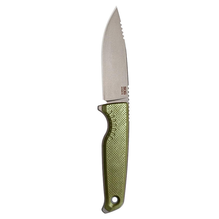 SOG Altair FX Fixed Blade Field Green GRN Clip Point TiNi CRYO CPM 154 - Knives.mx