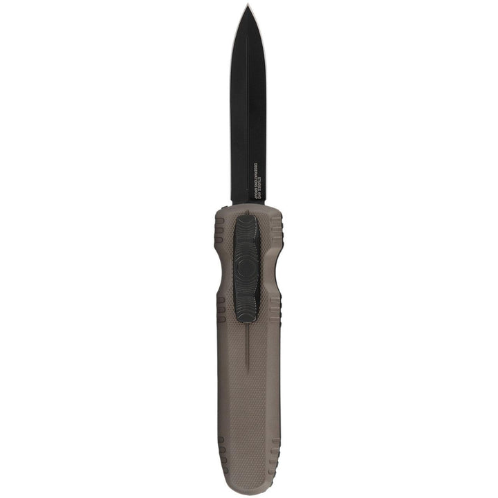 SOG Auto Pentagon OTF Flat Dark Earth Aluminum TiNi Coated CRYO Spear Point S35VN - Knives.mx