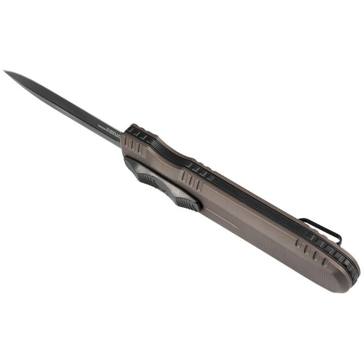SOG Auto Pentagon OTF Flat Dark Earth Aluminum TiNi Coated CRYO Spear Point S35VN - Knives.mx