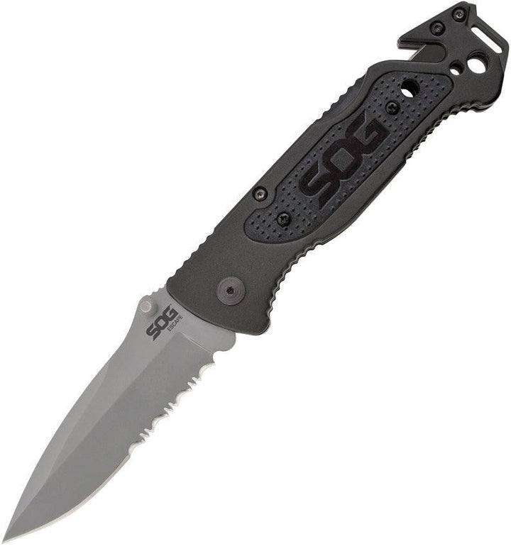 SOG Escape Bead Blast Serrated Aluminum 9Cr18MoV - Knives.mx