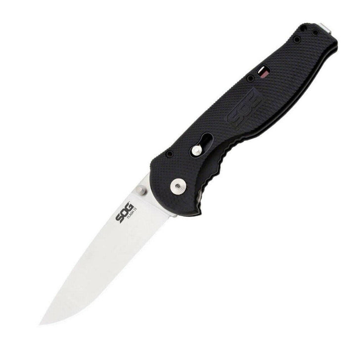 SOG Flash II A/O Satin Drop Point Plain AUS-8 - Knives.mx