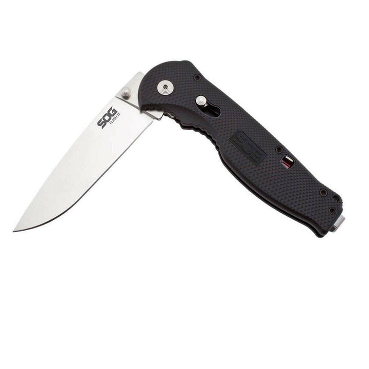 SOG Flash II A/O Satin Drop Point Plain AUS-8 - Knives.mx