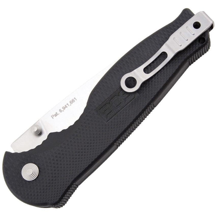 SOG Flash II Piston Lock A/O Satin Drop Plain AUS-8 - Knives.mx