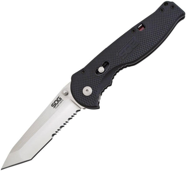 SOG Flash II Piston Lock A/O Serrated Tanto AUS-8 - Knives.mx