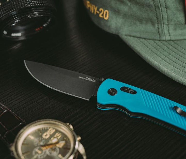 SOG Flash MK3 AT-XR Lock A/O Blue GRN Plain Cryo D2 - Knives.mx