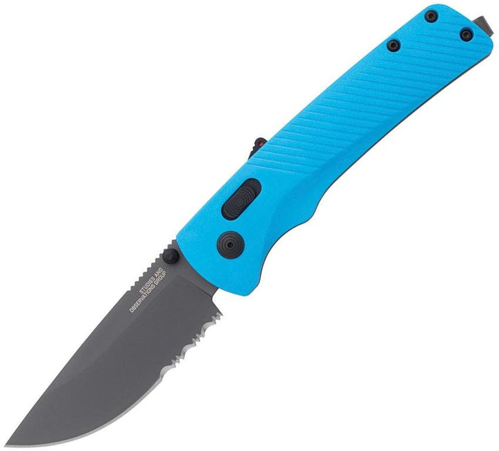 SOG Flash MK3 AT-XR Lock A/O Blue GRN Serrated Cryo D2 - Knives.mx