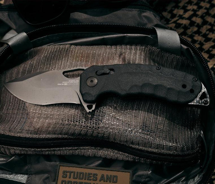 SOG Kiku LTE XR Lock Blackout Micarta + Carbon Coated CTS-XHP - Knives.mx