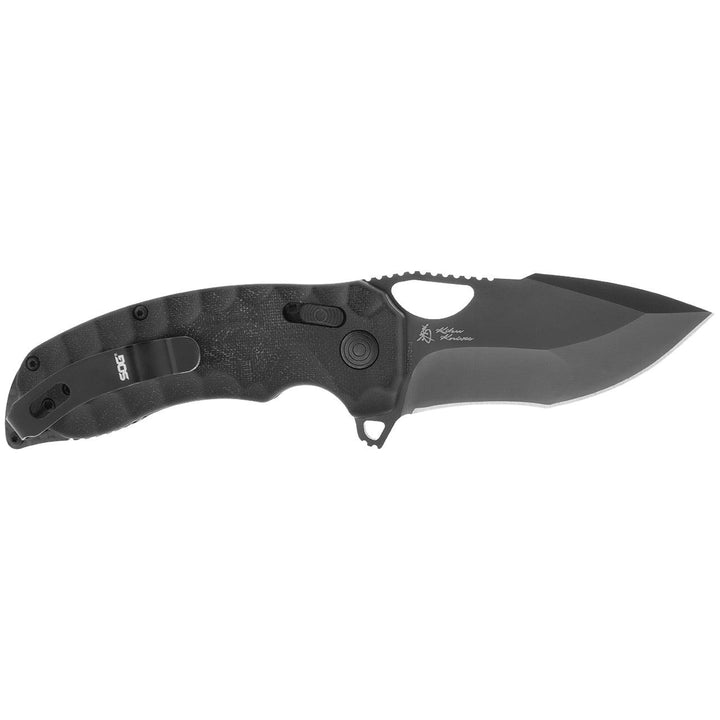 SOG Kiku LTE XR Lock Blackout Micarta + Carbon Coated CTS-XHP - Knives.mx