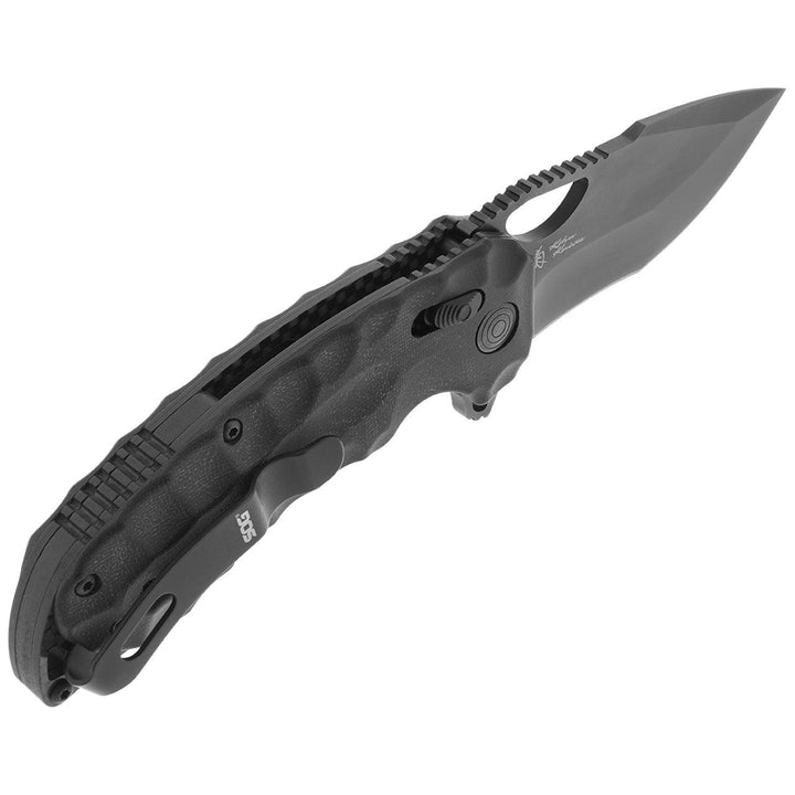 SOG Kiku LTE XR Lock Blackout Micarta + Carbon Coated CTS-XHP - Knives.mx