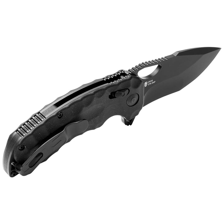 SOG Kiku XR Lock Black Linen Micarta BlackOut CTS-XHP - Knives.mx