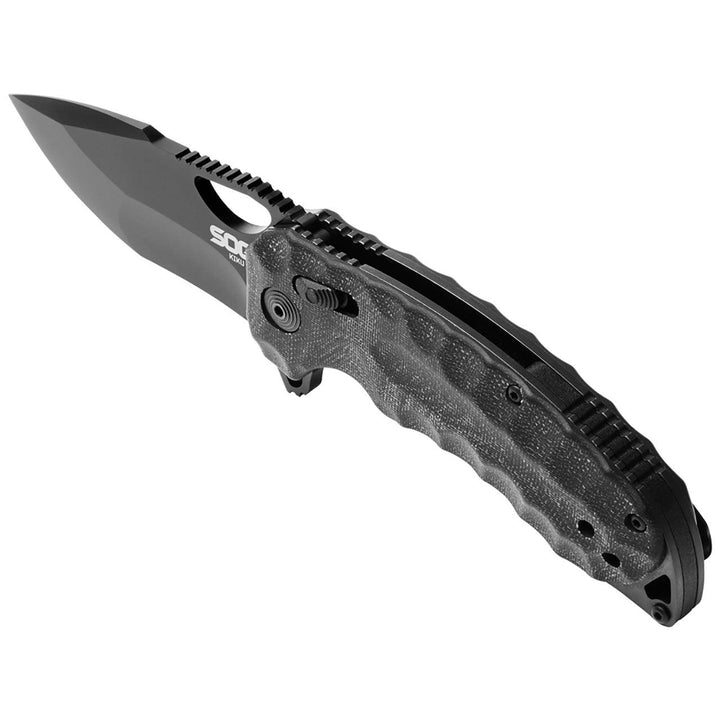 SOG Kiku XR Lock Black Linen Micarta BlackOut CTS-XHP - Knives.mx