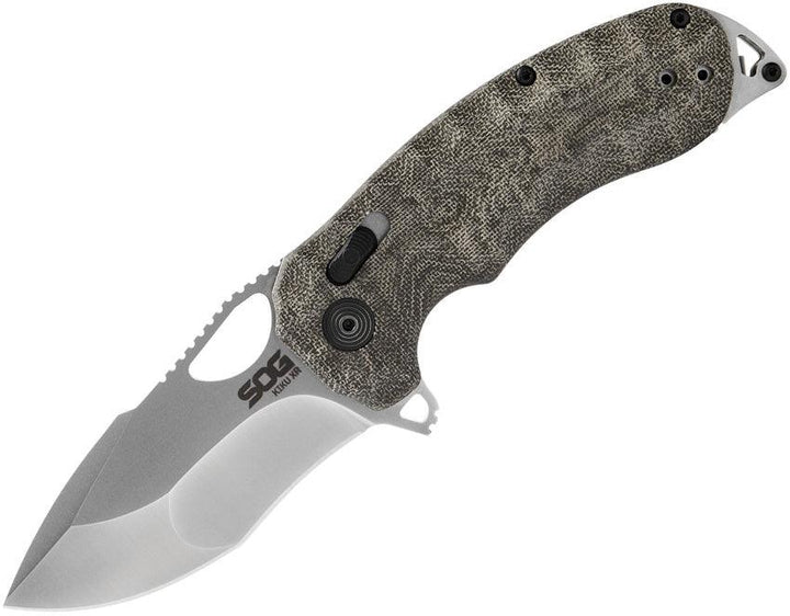 SOG Kiku XR Lock Natural Linen Micarta Satin CTS-XHP - Knives.mx