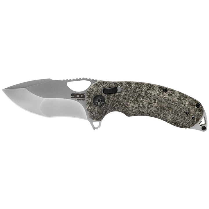 SOG Kiku XR Lock Natural Linen Micarta Satin CTS-XHP - Knives.mx