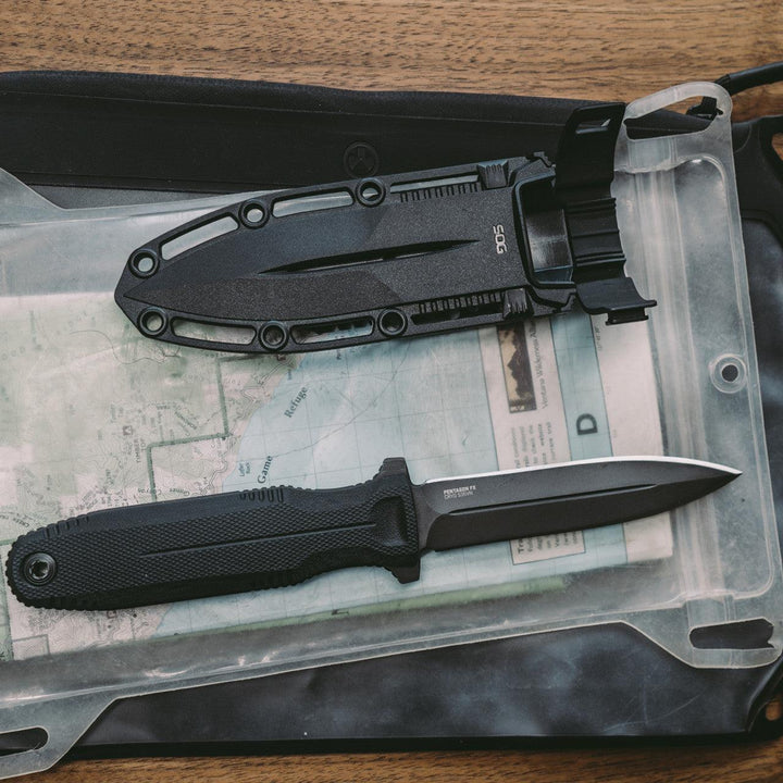 SOG Pentagon FX Blackout G10 TiNi Coated S35VN - Knives.mx