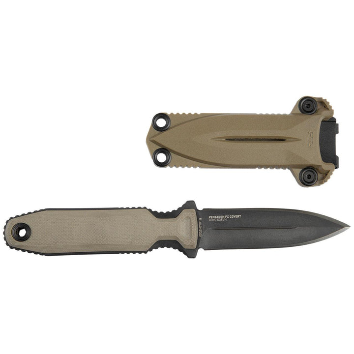 SOG Pentagon FX Covert Flat Dark Earth G10 TiNi Coated S35VN - Knives.mx