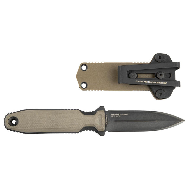 SOG Pentagon FX Covert Flat Dark Earth G10 TiNi Coated S35VN - Knives.mx