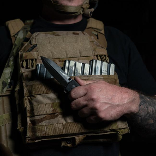SOG Pentagon XR Lock Blackout G10 Black Titanium Nitride Spear Point CRYO CTS XHP - Knives.mx