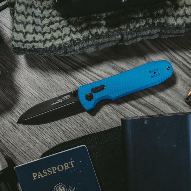 SOG Pentagon XR Lock LTE Blue G10 Spear Point TiNi CRYO CTS XHP - Knives.mx