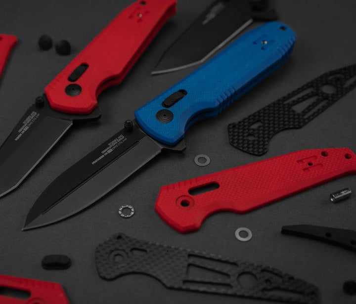 SOG Pentagon XR Lock LTE Blue G10 Spear Point TiNi CRYO CTS XHP - Knives.mx