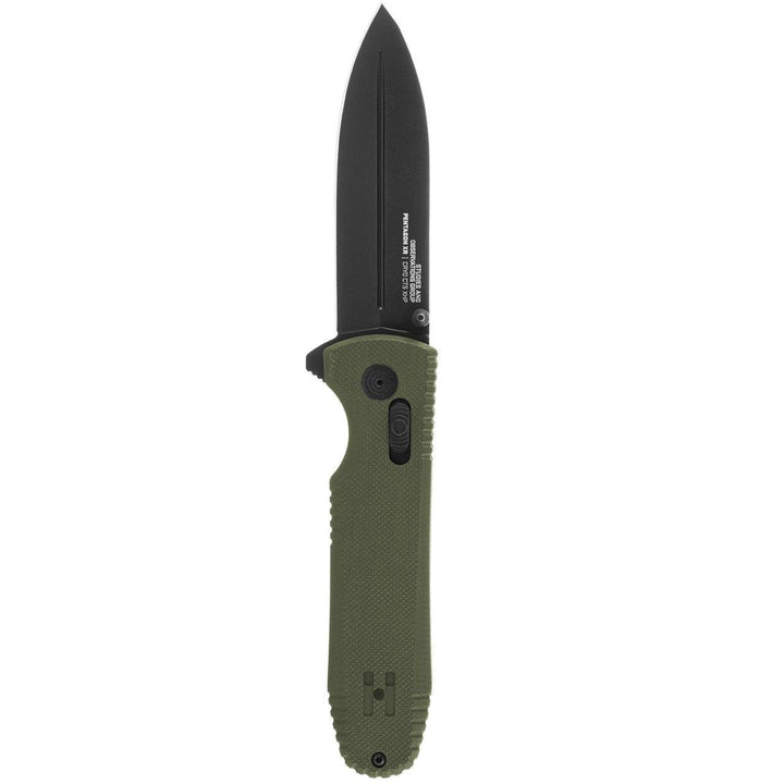SOG Pentagon XR Lock OD Green G10 Black Titanium Nitride Spear Point CRYO CTS XHP - Knives.mx