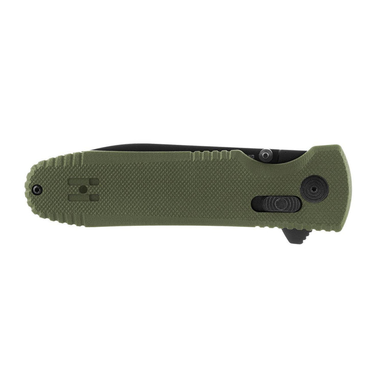 SOG Pentagon XR Lock OD Green G10 Black Titanium Nitride Spear Point CRYO CTS XHP - Knives.mx