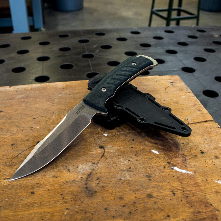 SOG Pillar Black Canvas Micarta StoneWash CPM S35VN - Knives.mx