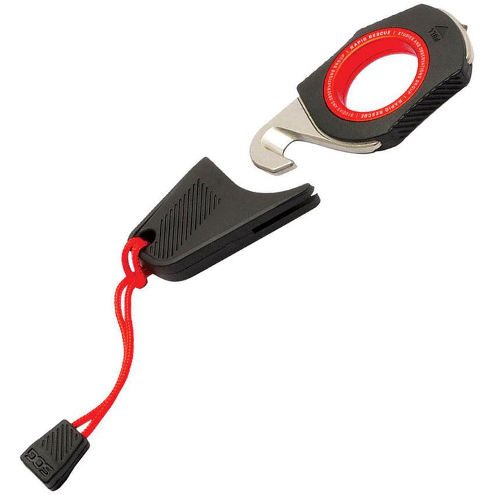 Sog Rapid Rescue Black/Red GRN Belt Cord Cutter - Knives.mx