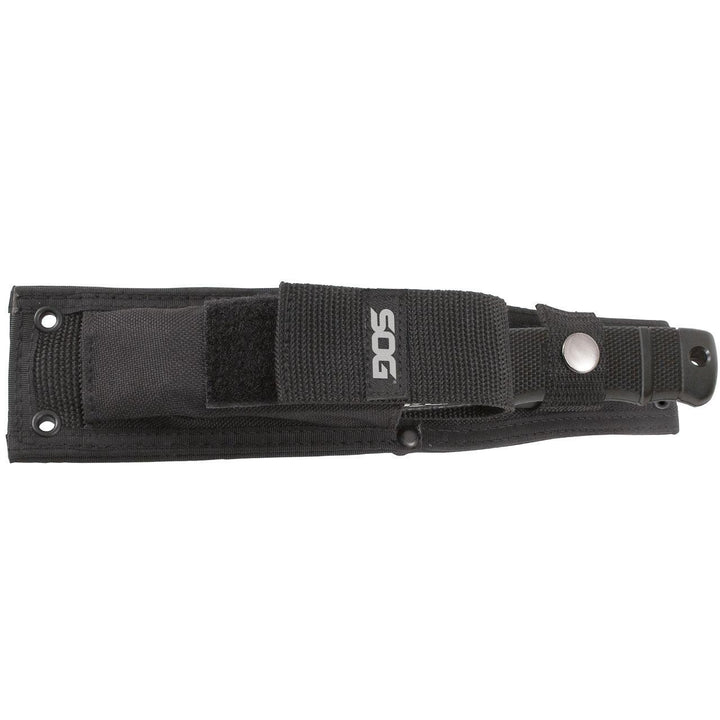 SOG Seal Pup Elite Spine Rasp Black GRN TiNi Coated Plain AUS-8 (Nylon Sheath) - Knives.mx