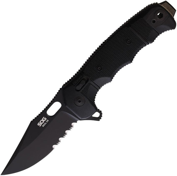 Sog Seal XR Lock Black GRN Cerakote Partially Serrated S35VN - Knives.mx