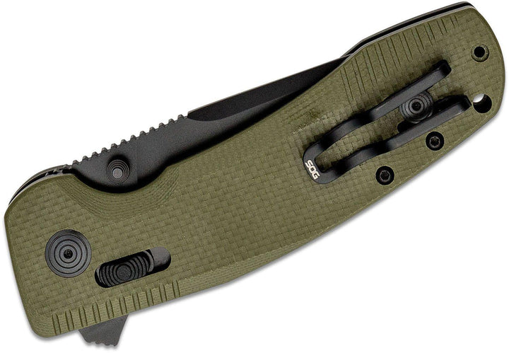 SOG-Tac XR Lock OD Green G10 Plain Coated D2 - Knives.mx