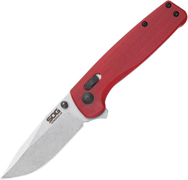 SOG Terminus XR Lock Crimson Red G10 Cryo D2 - Knives.mx