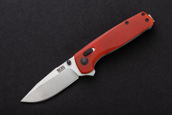 SOG Terminus XR Lock Crimson Red G10 Cryo D2 - Knives.mx