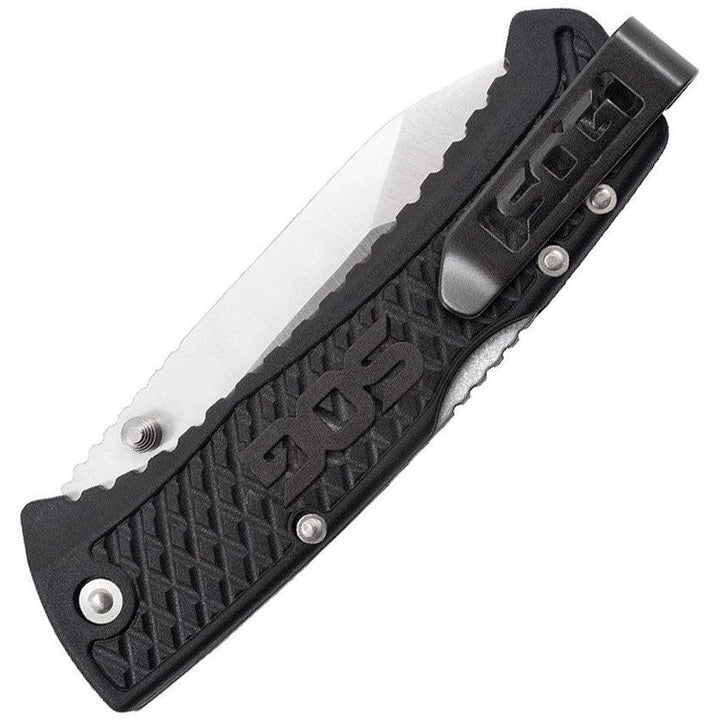 SOG Traction Lockback Black GRN Tanto Satin 5Cr13MoV - Knives.mx