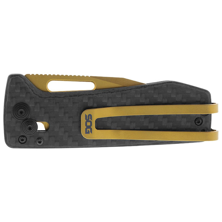 SOG Ultra XR Lock CF Carbon & Gold CRYO CPM S35VN - Knives.mx