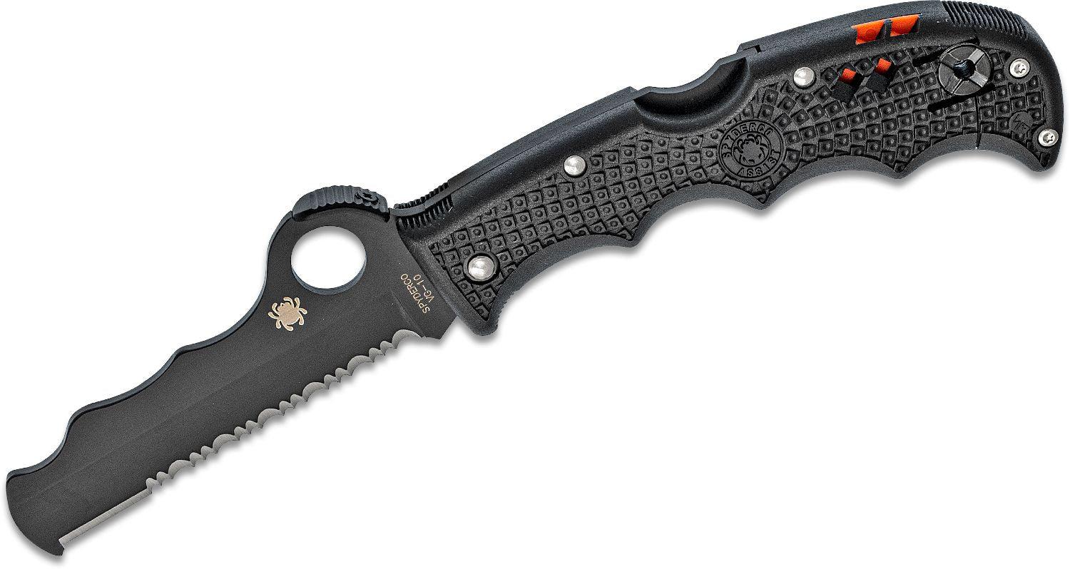 Spyderco Assist Lockback Black FRN Serrated VG-10 - Knives.mx