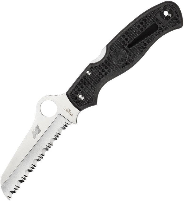 Spyderco Atlantic Salt Lockback Black FRN Serrated H1 - Knives.mx