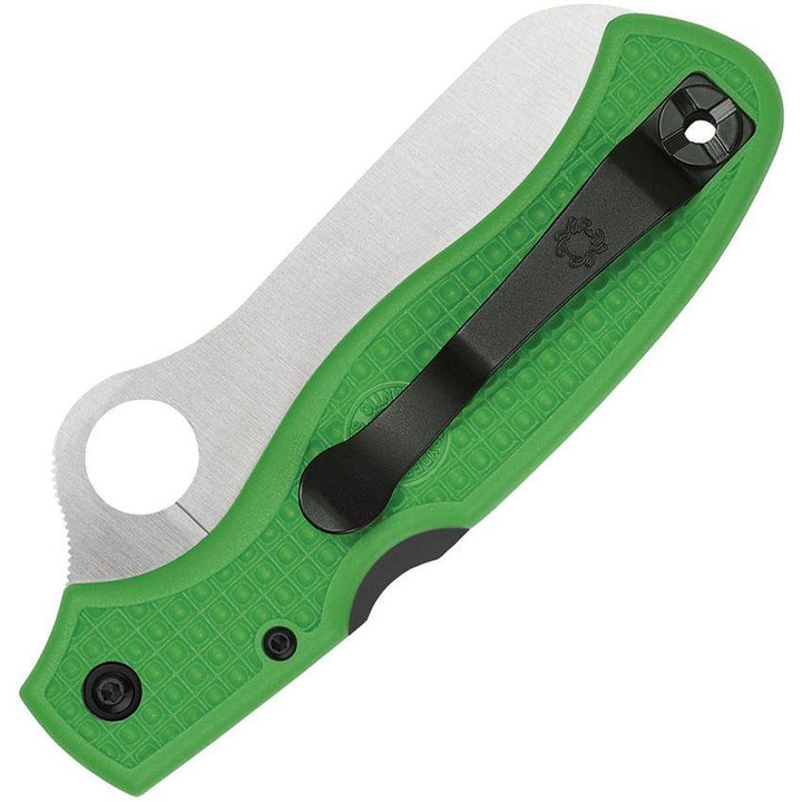 Spyderco Atlantic Salt Lockback Green FRN Satin Plain Sheepsfoot LC200N - Knives.mx