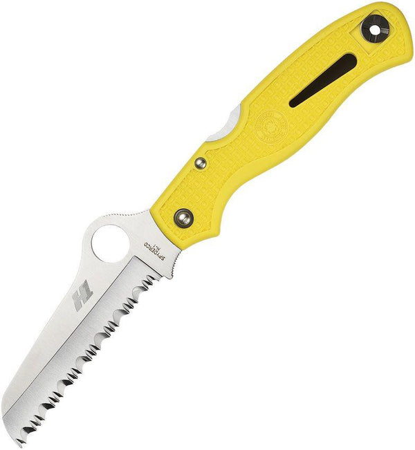 Spyderco Atlantic Salt Lockback Yellow FRN Satin Serrated H1 - Knives.mx