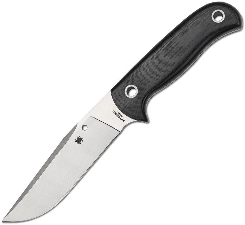 Spyderco Bradley Bowie Black G10 Satin Clip Point Tool Steel PSF27 - Knives.mx