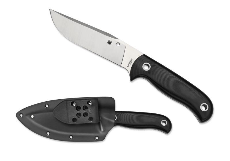 Spyderco Bradley Bowie Black G10 Satin Clip Point Tool Steel PSF27 - Knives.mx
