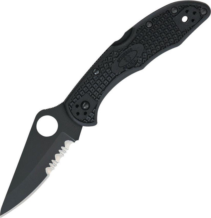 Spyderco Delica 4 Lockback Black FRN Serrated VG-10 - Knives.mx