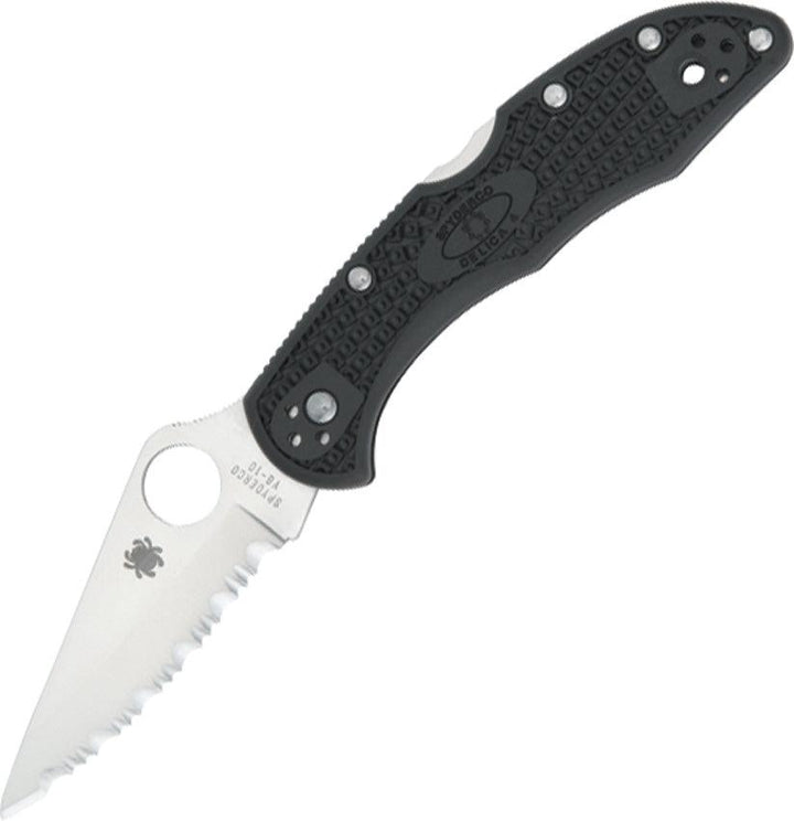 Spyderco Delica 4 Lockback Black Full Serrated - Knives.mx