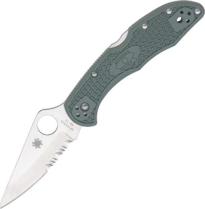 Spyderco Delica 4 Lockback Green Serrated - Knives.mx