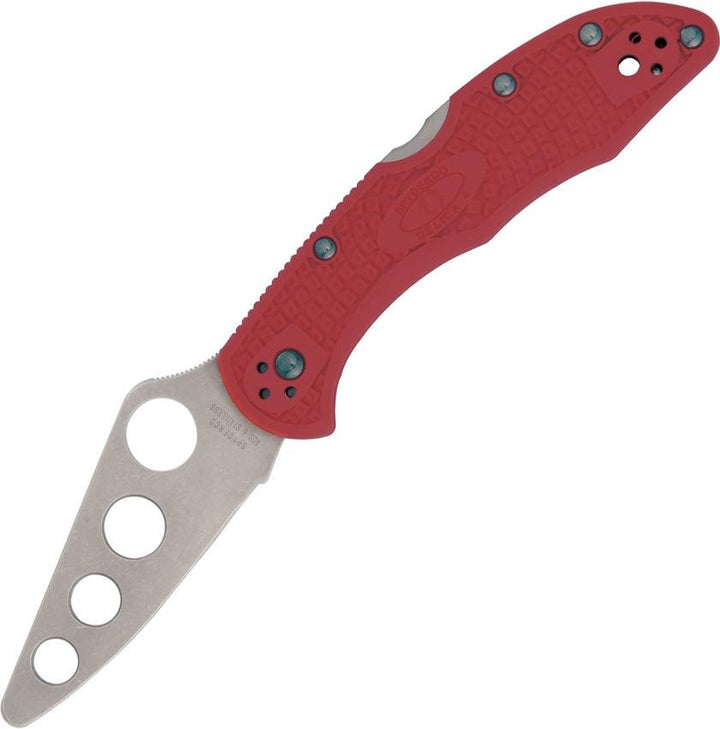 Spyderco Delica 4 Lockback Trainer Red FRN Unsharpened AUS-6 - Knives.mx