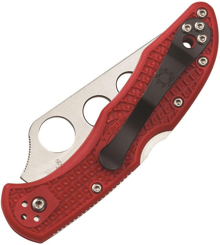 Spyderco Delica 4 Lockback Trainer Red FRN Unsharpened AUS-6 - Knives.mx