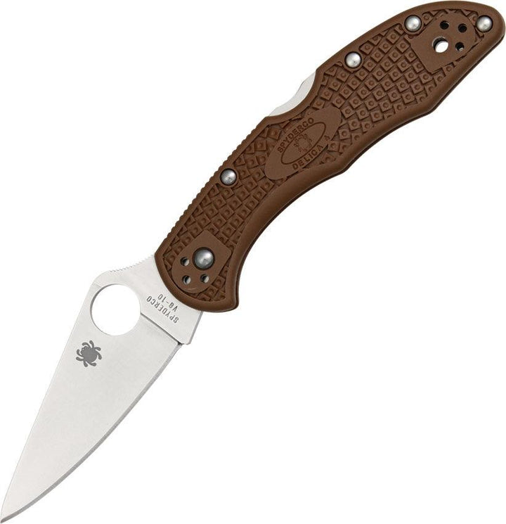 Spyderco Delica Lockback Brown Plain - Knives.mx