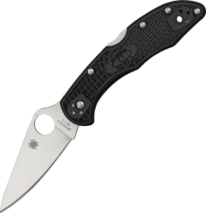 Spyderco Delica Lockback Flat Ground Black FRN VG-10 - Knives.mx