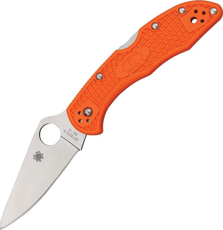 Spyderco Delica Lockback Orange Plain - Knives.mx