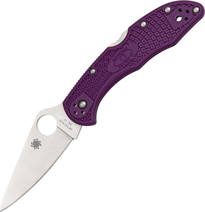 Spyderco Delica Lockback Purple Plain - Knives.mx