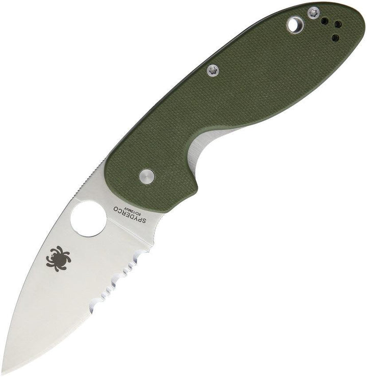 Spyderco Efficient Linerlock OD Green Serrated 8Cr13MoV - Knives.mx